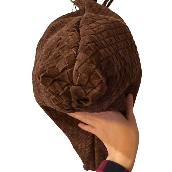 Brown Suede Leather Hobo Shoulder Bag Boho - Picture 5 of 9